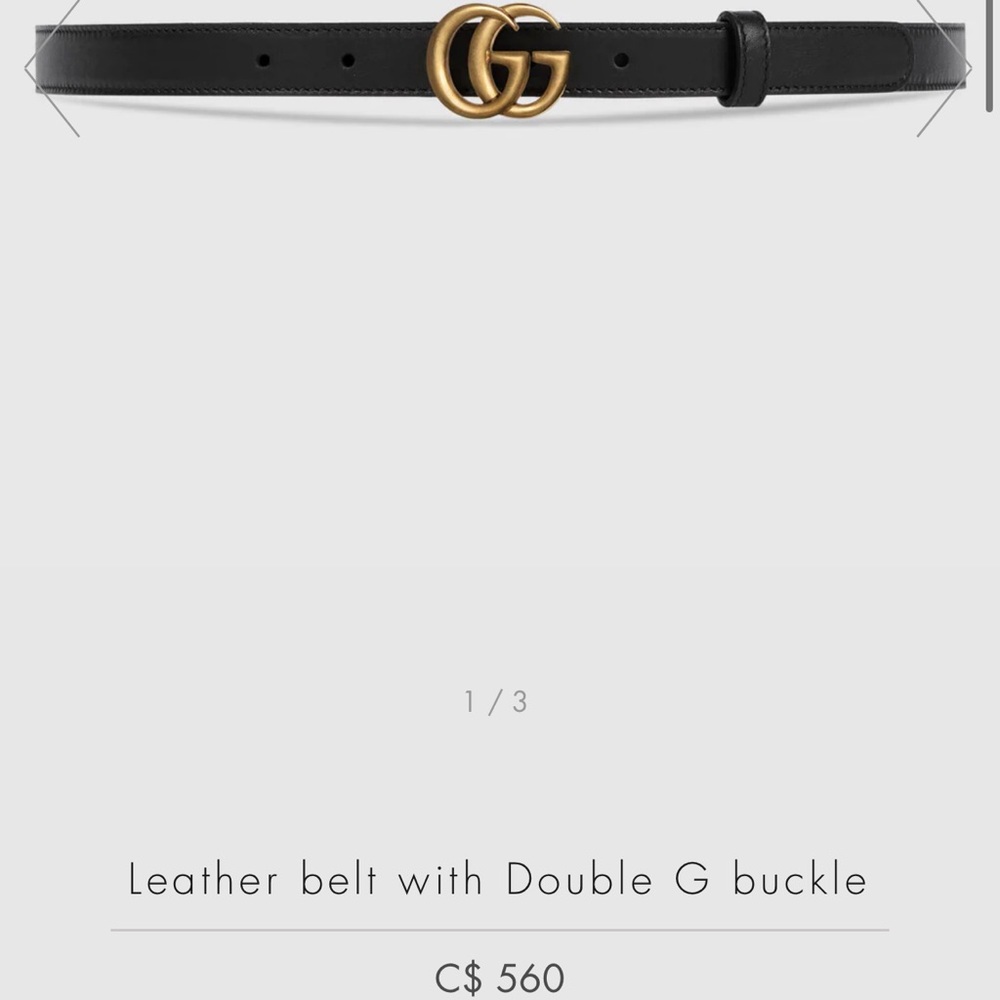 GUCCI Black Thin Marmont Belt